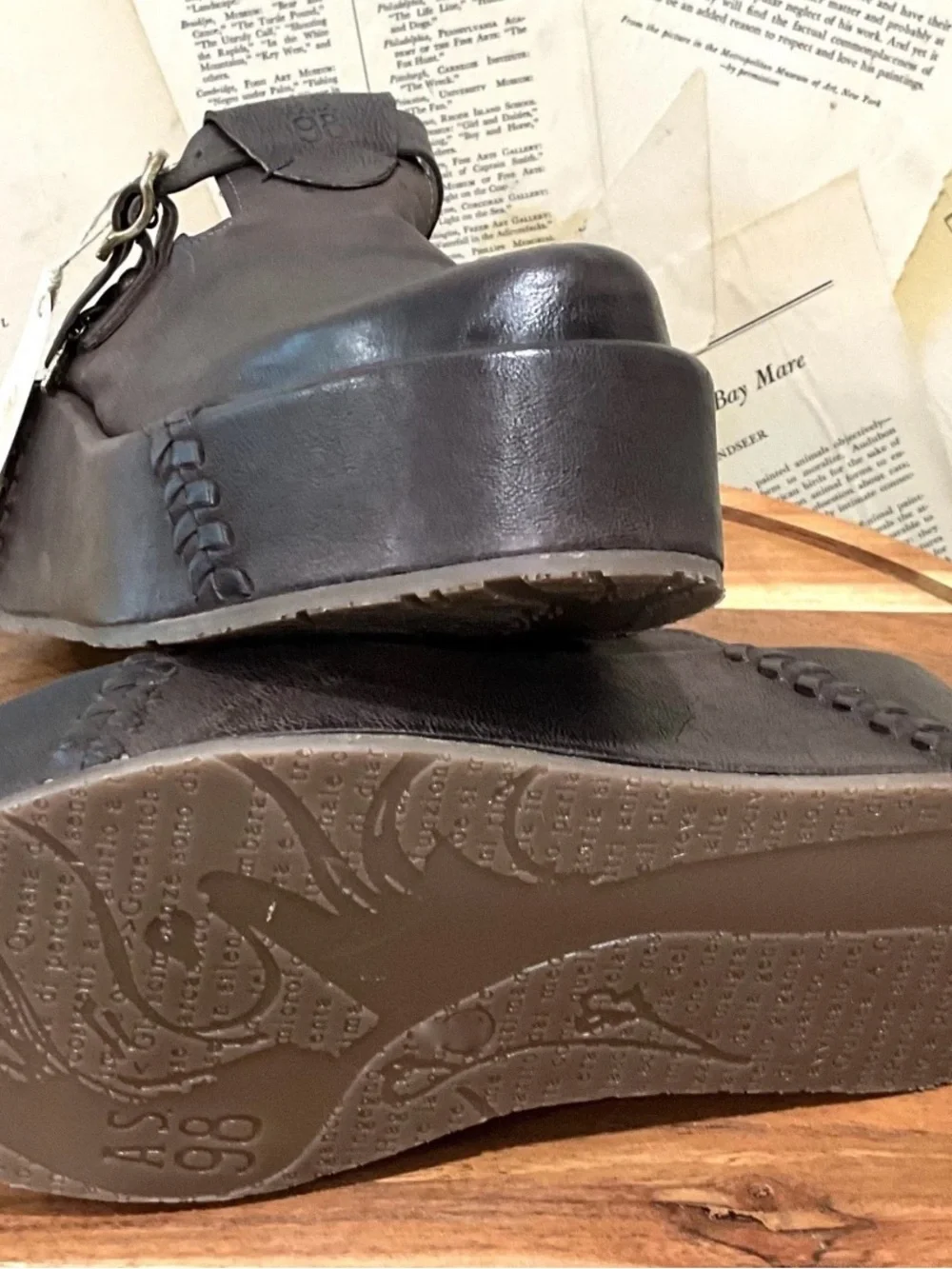 Free People A.S.98 Monroe Canyon Clogs Platform Brown Leather Slip On